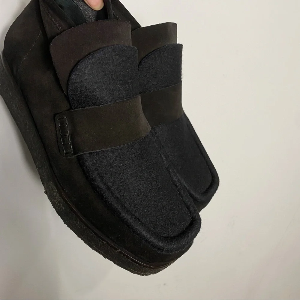 ACNE STUDIOS Kingston Paneled Suede And Felt Ankle Boots